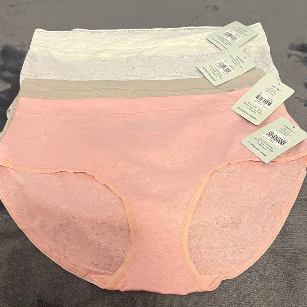 Tommy John Women's Lace Panties - Pink, White, Tan